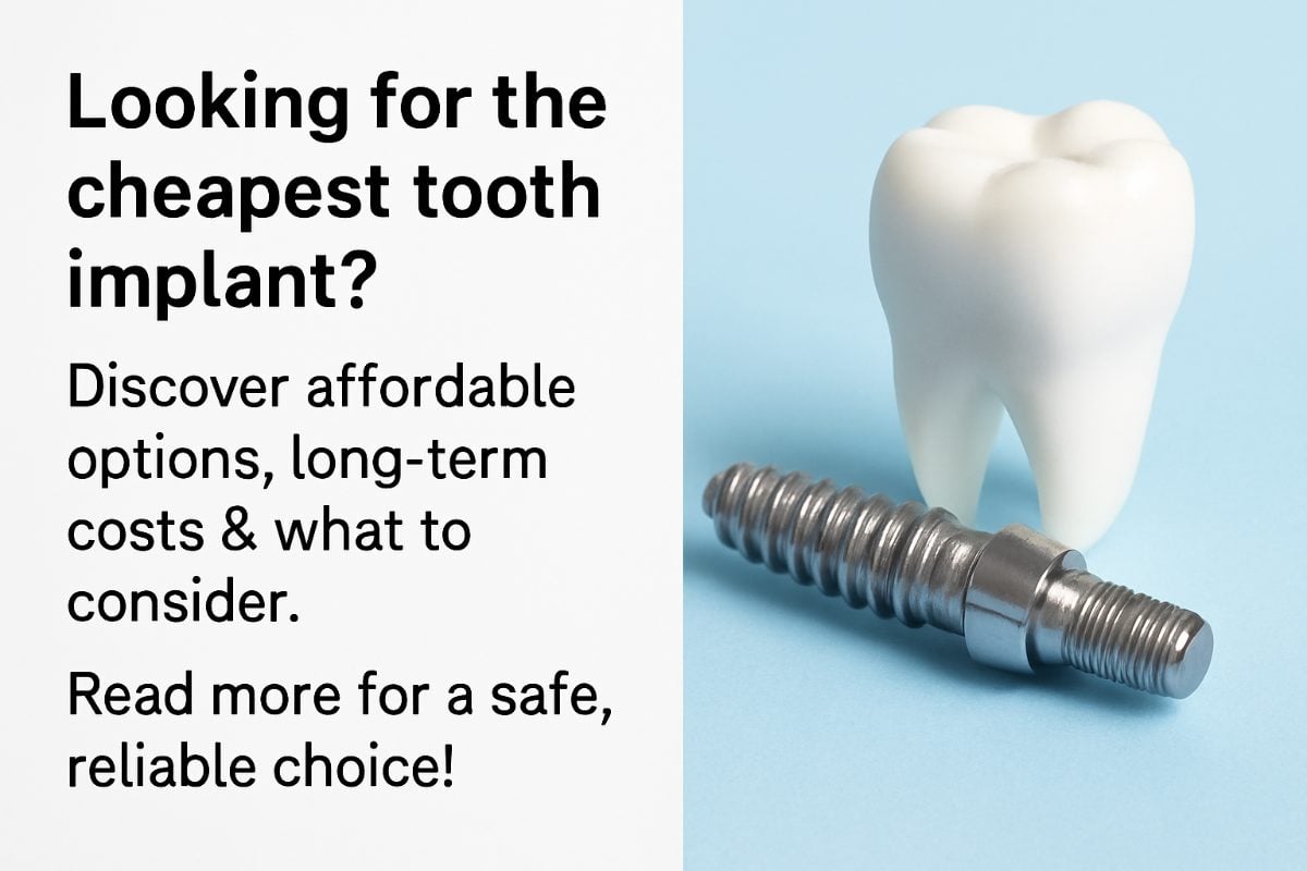 Photo of a dentist explaining the cost of a tooth implant to a patient, using a digital x-ray on a tablet to show the implant placement. No text on image.
