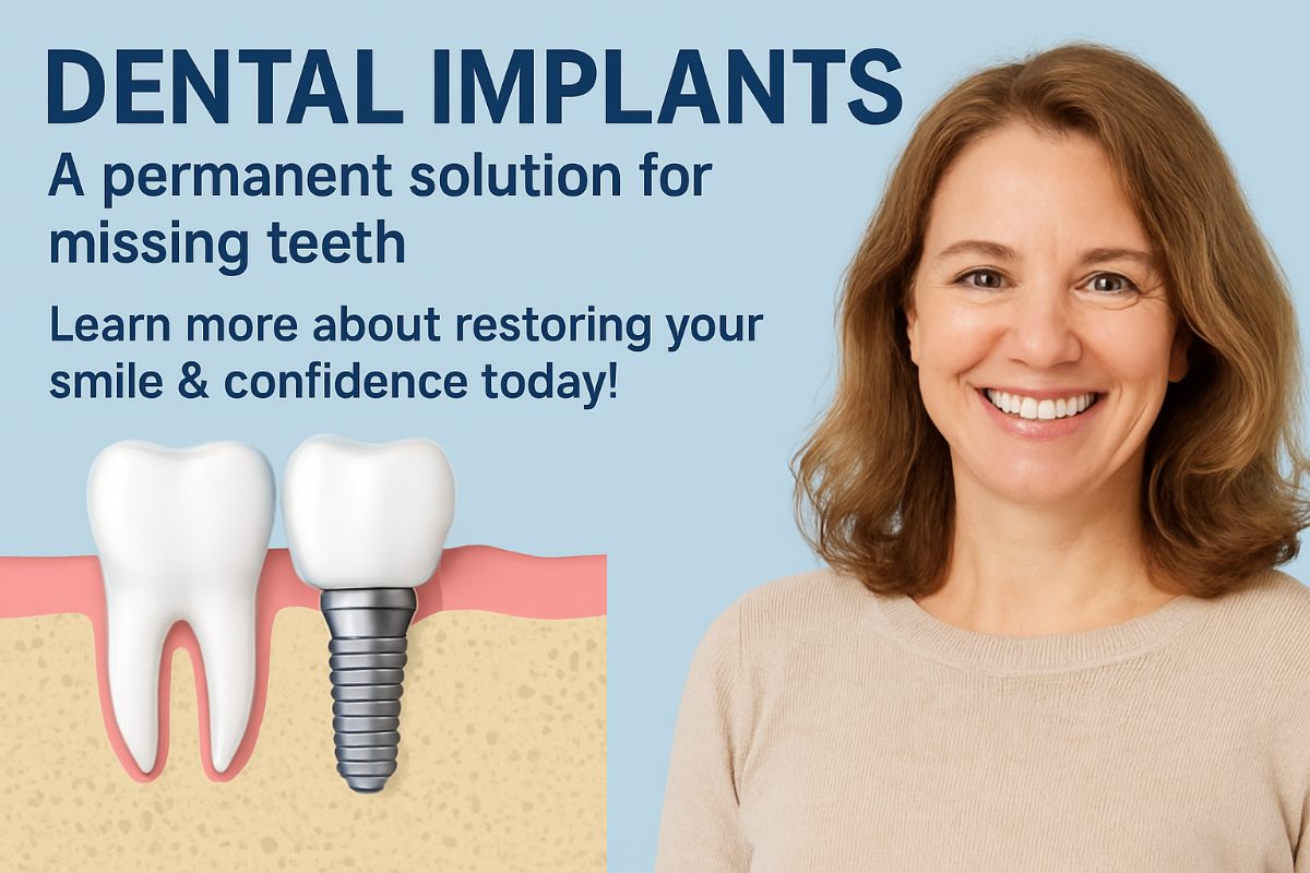 A close-up of a dentist inserting a titanium implant into a patient's jawbone, showcasing the precision and care involved in modern dentistry implants. No text on the image.